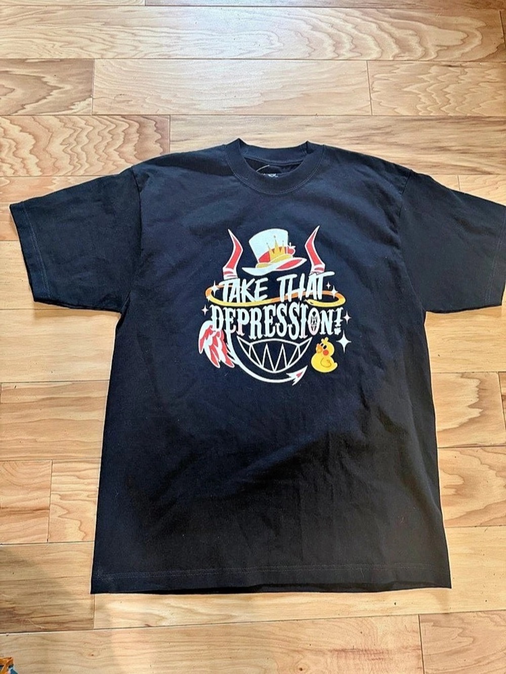 NWT Hazbin Hotel Take That Depression Graphic Tee in Black size Large